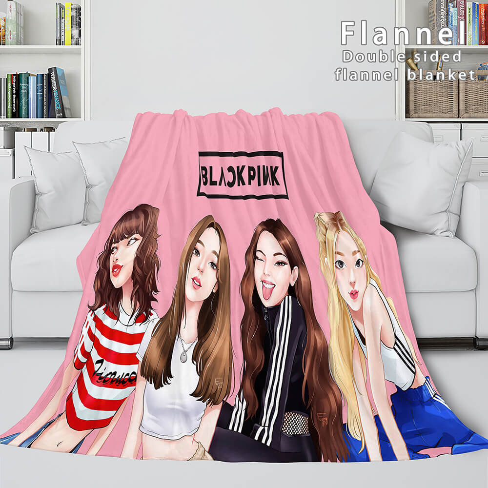 BLACKPINK Soft Flannel 3D Fleece Blanket Fleece Throw 3D Fleece Blanket Bedding Sets 4107