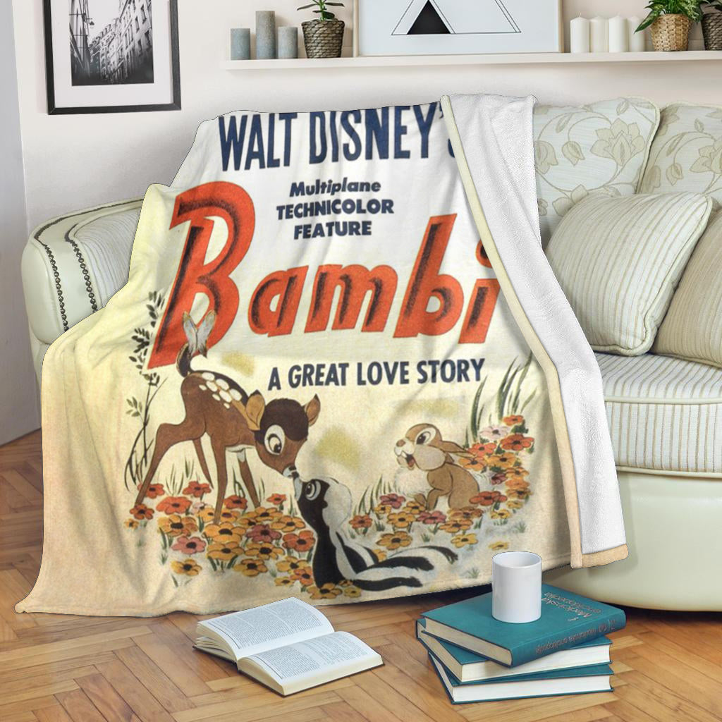 Bambi Poster 8 3d Full Printing Fleece Blanket