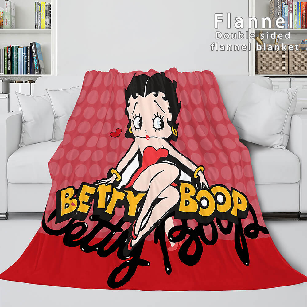 Betty Boop Cosplay Flannel 3D Fleece Blanket Throw Comforter Soft Bedding Sets 4939