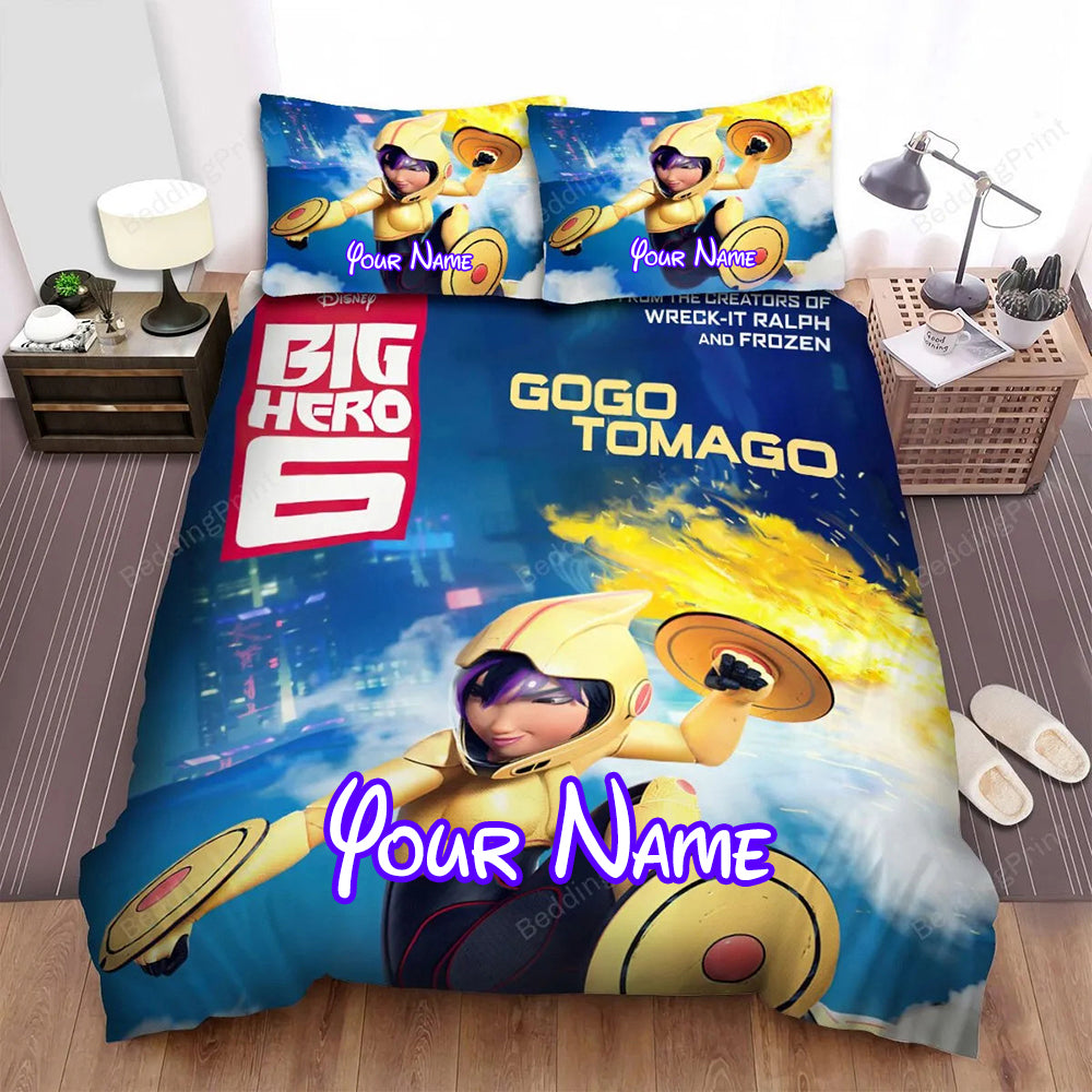 Big Hero 6 _2014_ Gogo Tomago Poster Bed Sheets Duvet Cover Personalized Name Bedding Sets