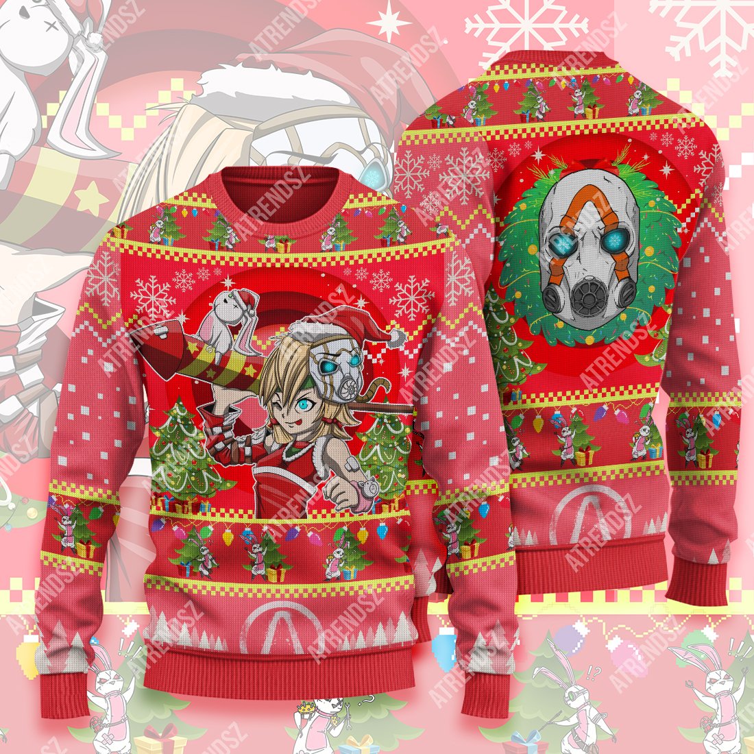 Borderlands Sweater Tina Christmas Ugly Sweater Red Full Print Adult Long Sleeve 4692