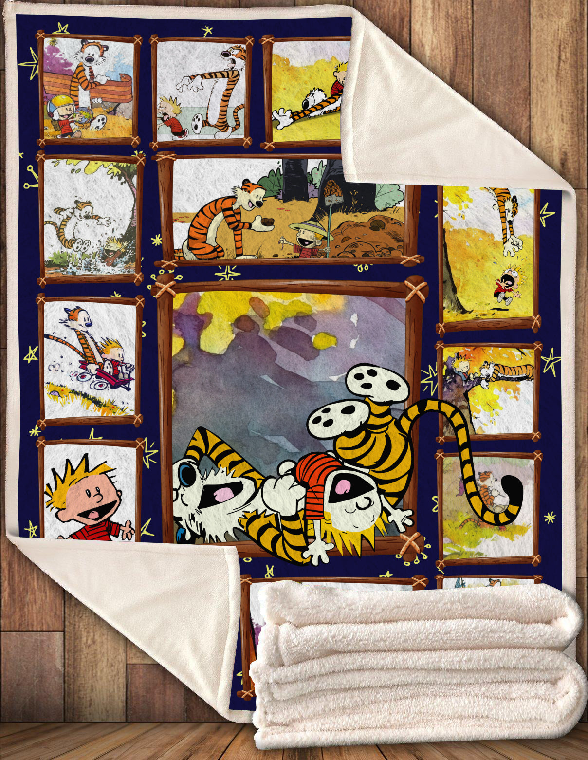 Calvin and Hobbes 3D Fleece Blanket Calvin and Hobbes Play Together 3D Fleece Blanket 7347