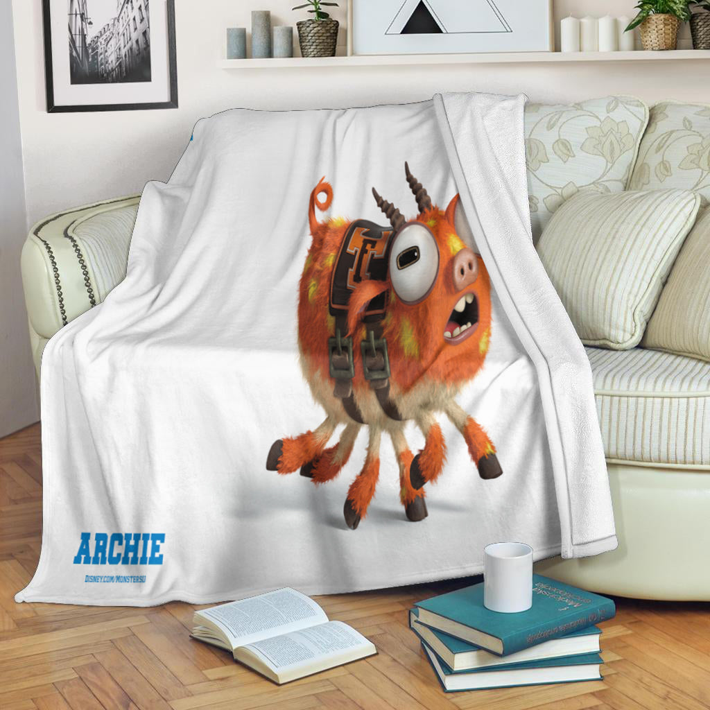 Characters Archie Monsters Inc Monsters University Movie Disney Pixar 3d Full Printing Fleece Blanket