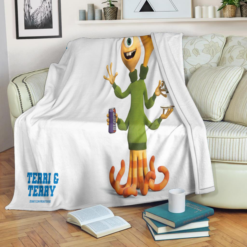 Characters Terri and Terry Monsters Inc Monsters University Movie Disney Pixar 3d Full Printing Fleece Blanket