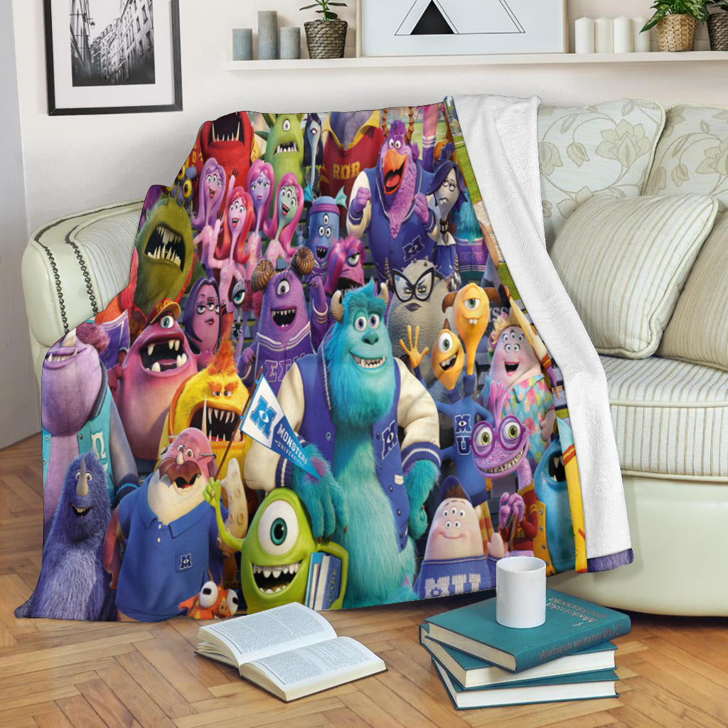 Characters v1 Monsters Inc Monsters University Movie Disney Pixar 3d Full Printing Fleece Blanket