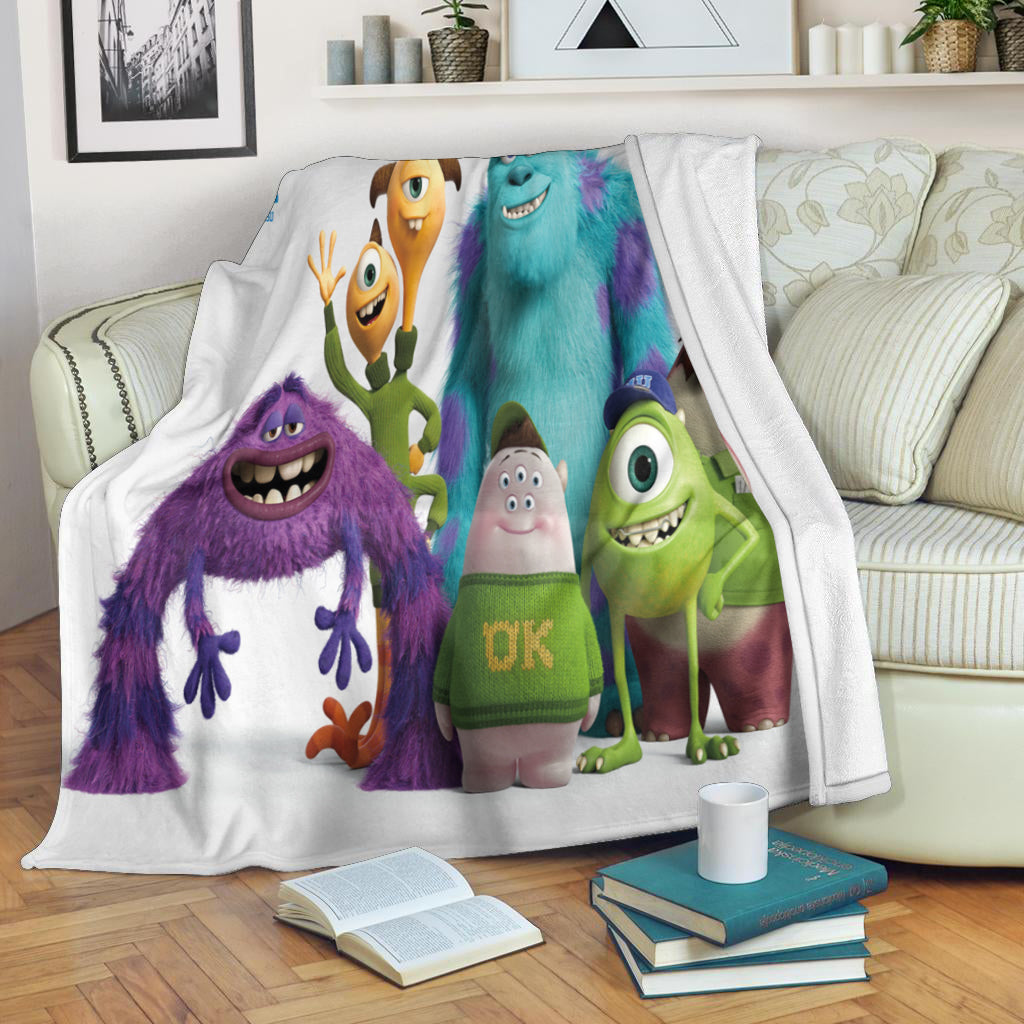 Characters v2 Monsters Inc Monsters University Movie Disney Pixar 3d Full Printing Fleece Blanket