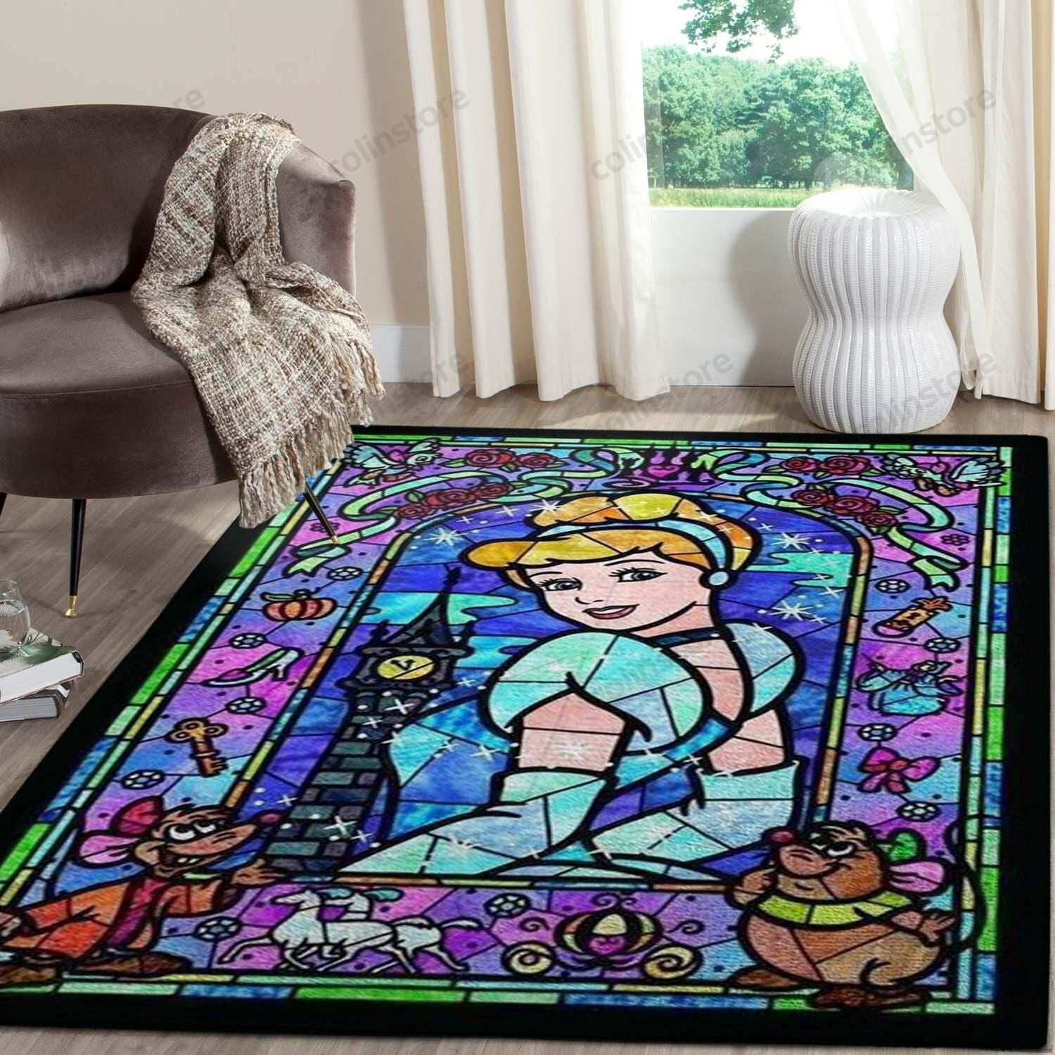 Cinderella And Mischievous Mice Disney Area Area Rug Carpet