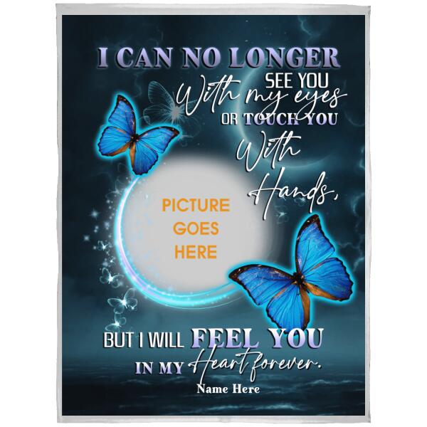 Memorial For Lost Loved Ones I Can No Longer See You Butterfly Sign 3D Fleece Blanket Black M228 4641