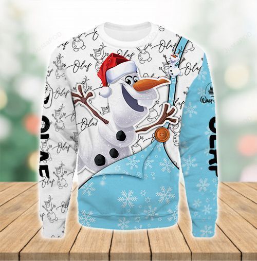 Disney Chrsitmas Ugly Sweater Frozen Olaf Christmas White Blue Sweater Cute Amazing Disney Frozen Ugly Sweater Olaf Frozen Sweater 1796