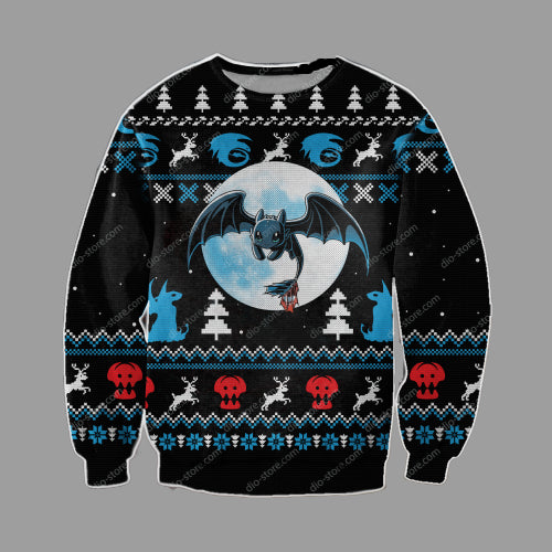 Disney Chrsitmas Ugly Sweater How To Train You Dragon Toothless Night Fury Christmas Sweater 3049