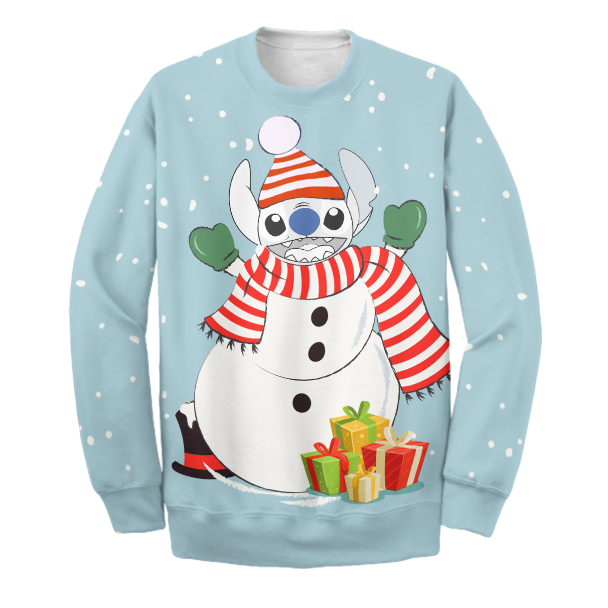 Disney Stitch Sweater The S Snowman Long Sleeve 8295