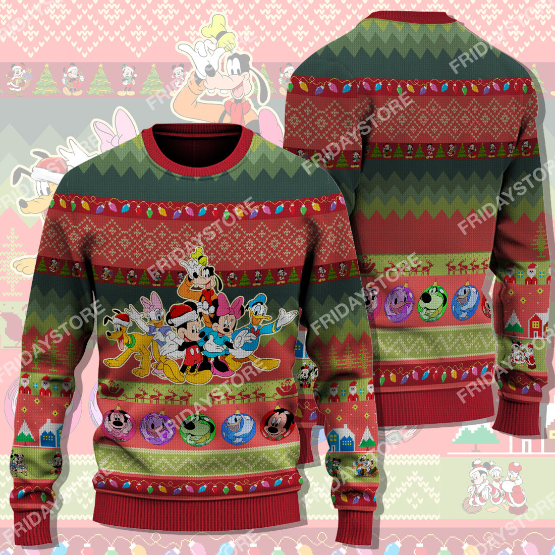 Disney Sweater House Of Mouse Ugly Christmas Ugly Sweater High Quality Amazing Disney MK Mouse Ugly Sweater 3579