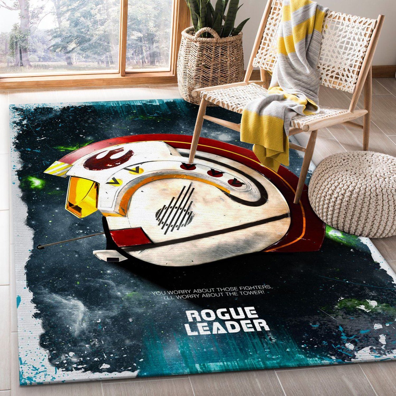 Rogue Leader Rug Star Wars Helmets Arts Rug Christmas Gift US Decor