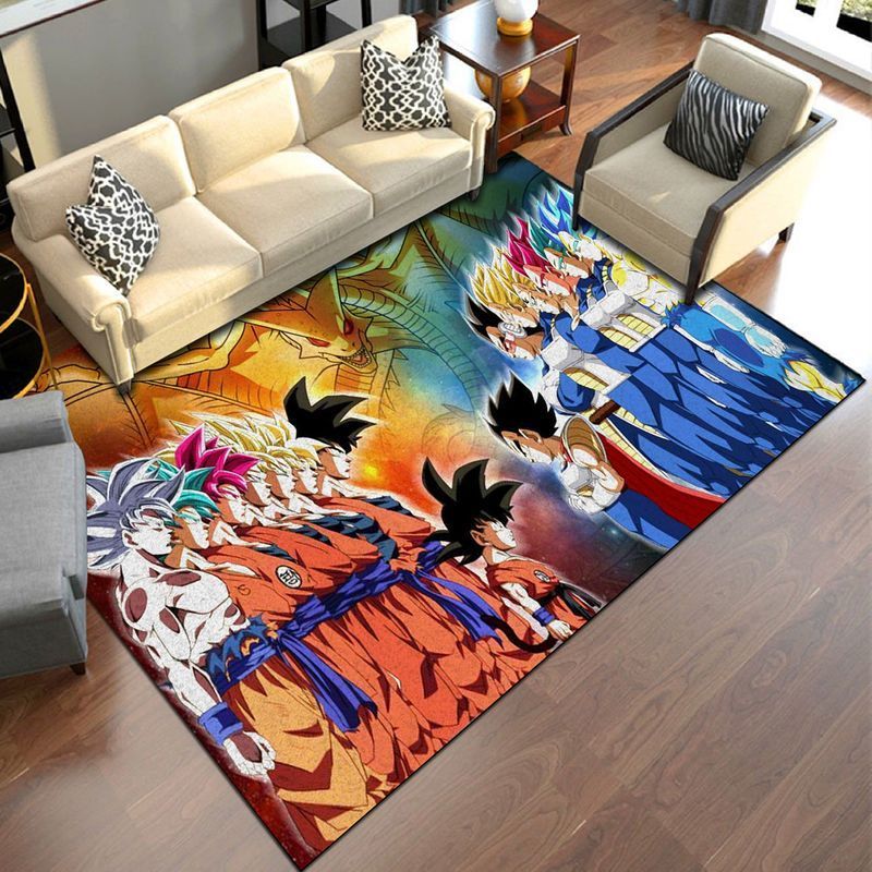 3D Area Rug Living Room And Bed Room Home Decor Carpet Songoku & Vegeta