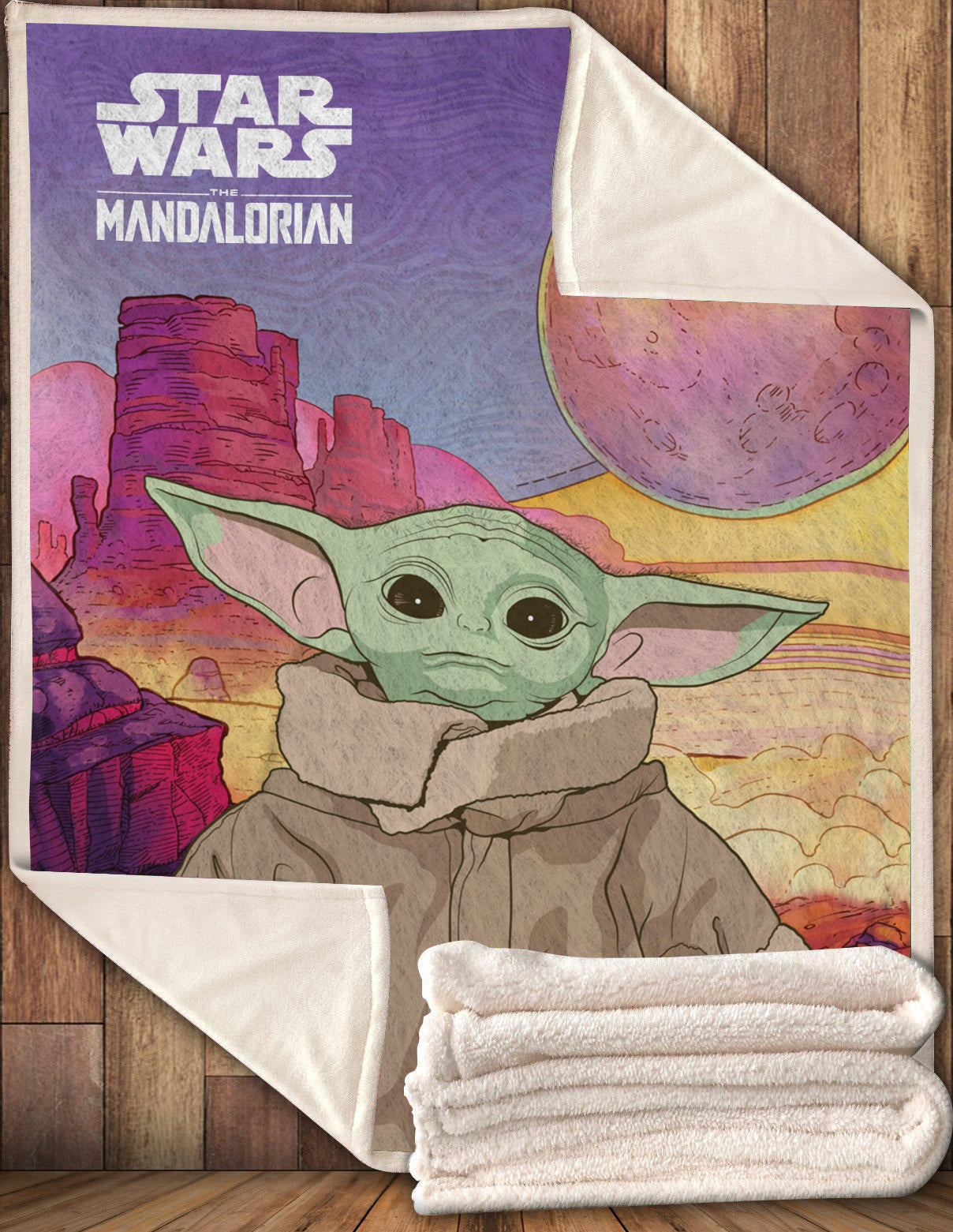 SW Mandalore 3D Fleece Blanket The Child Baby YD 3D Fleece Blanket Cute High Quality SW Grogu 3D Fleece Blanket 7039