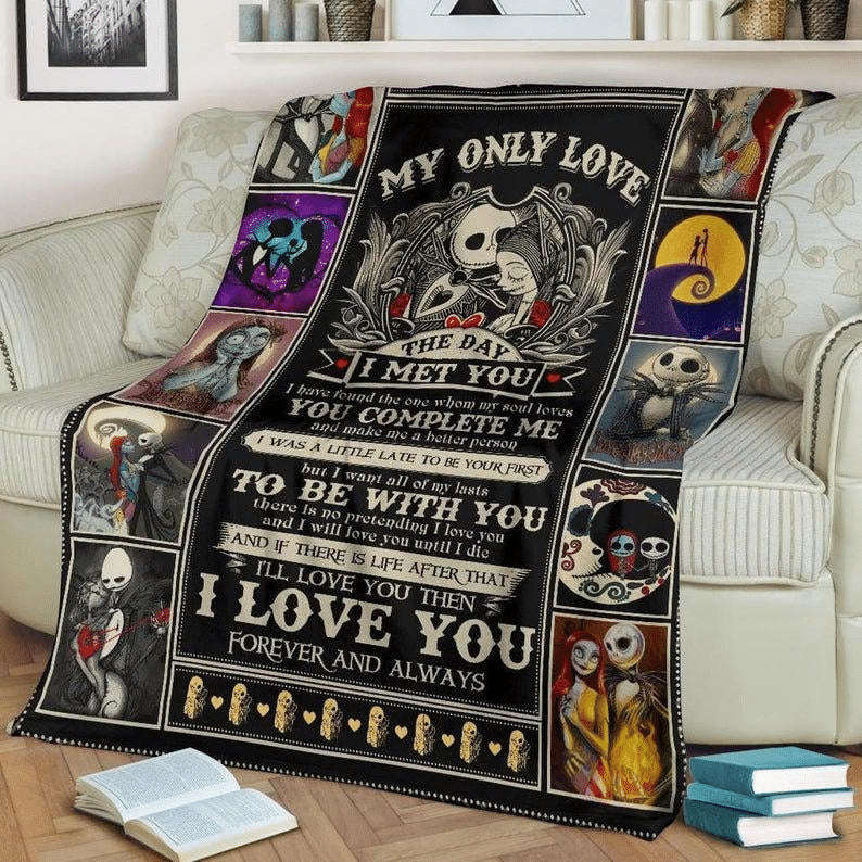 The Nightmare Before Christmas My Only Love Jack And Sally Love 3D Fleece Blanket Disney The Nightmare Before Christmas 2631