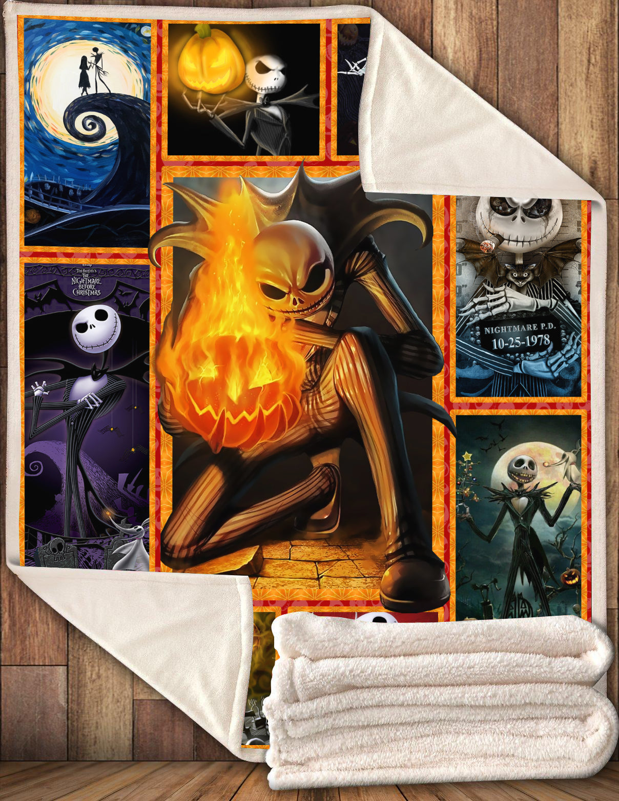 The Nightmare Before Christmas Pumpkin King Of Halloween 3D 3D Fleece Blanket 2439