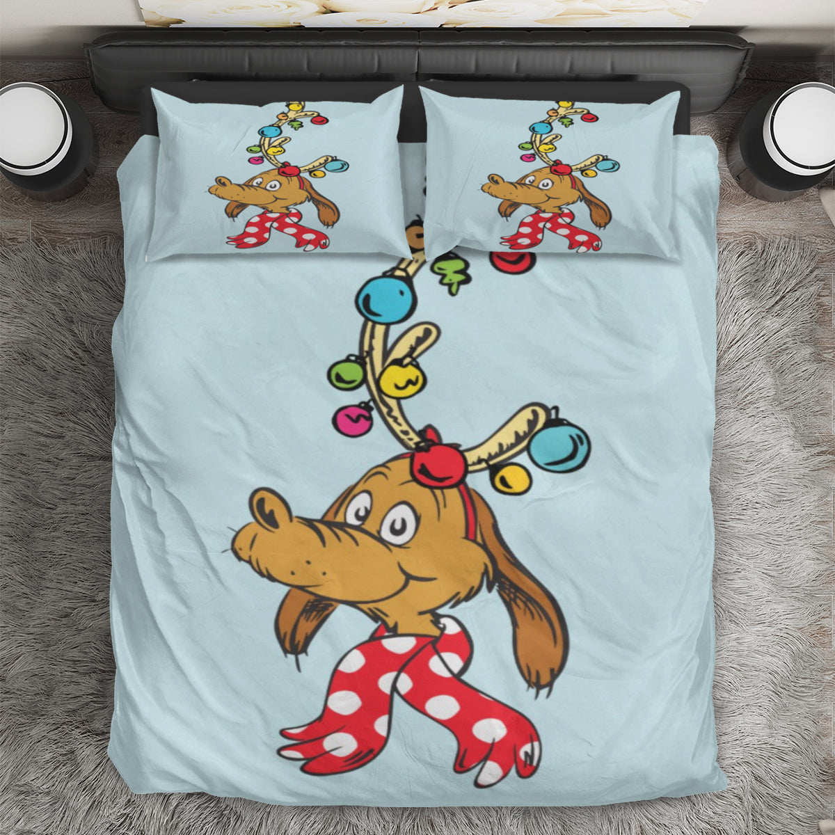The Grinch Christmas Max 1 3PCS Bedding Set Duvet Cover And Pillow Cases Gift For Fan