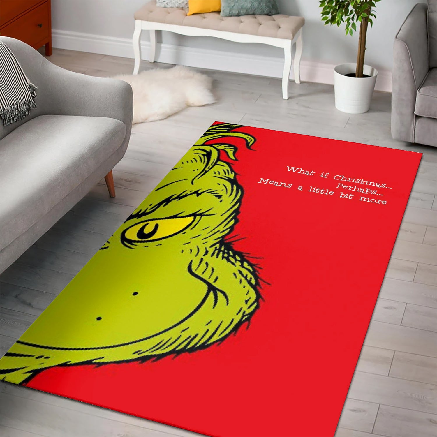 The Grinch Christmas What If Christmas 3D Area Rug Full Printing Living Room Bed Room Home Decor Carpet