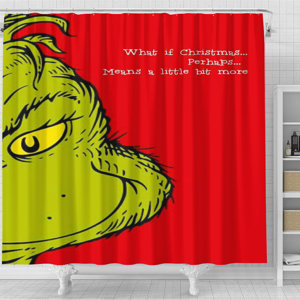 The Grinch Christmas What If Christmas Waterproof Shower Curtain Bathroom Decor All Size