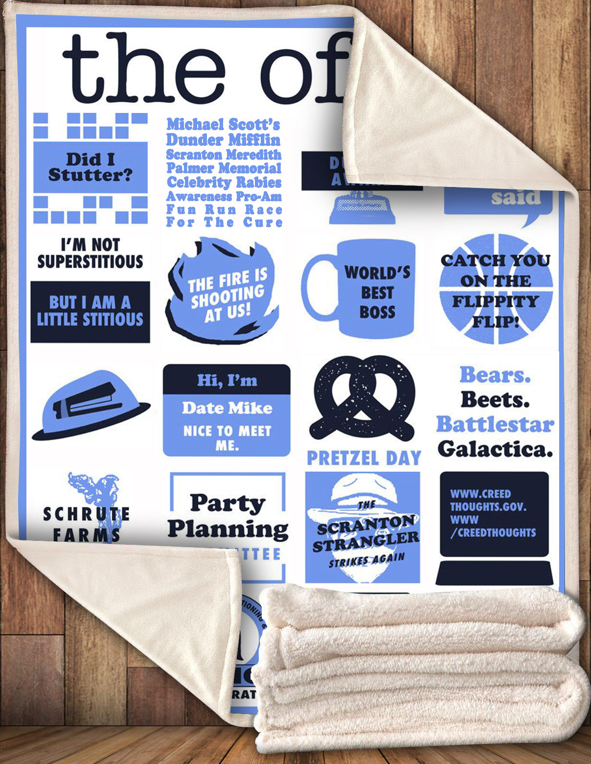 The Office 3D Fleece Blanket Office Quote Mash Up Funny Movie 3D Fleece Blanket 4105