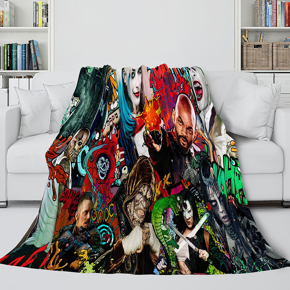 The Suicide Squad Harley Quinn Flannel Fleece Throw Cosplay 3D Fleece Blanket 9510