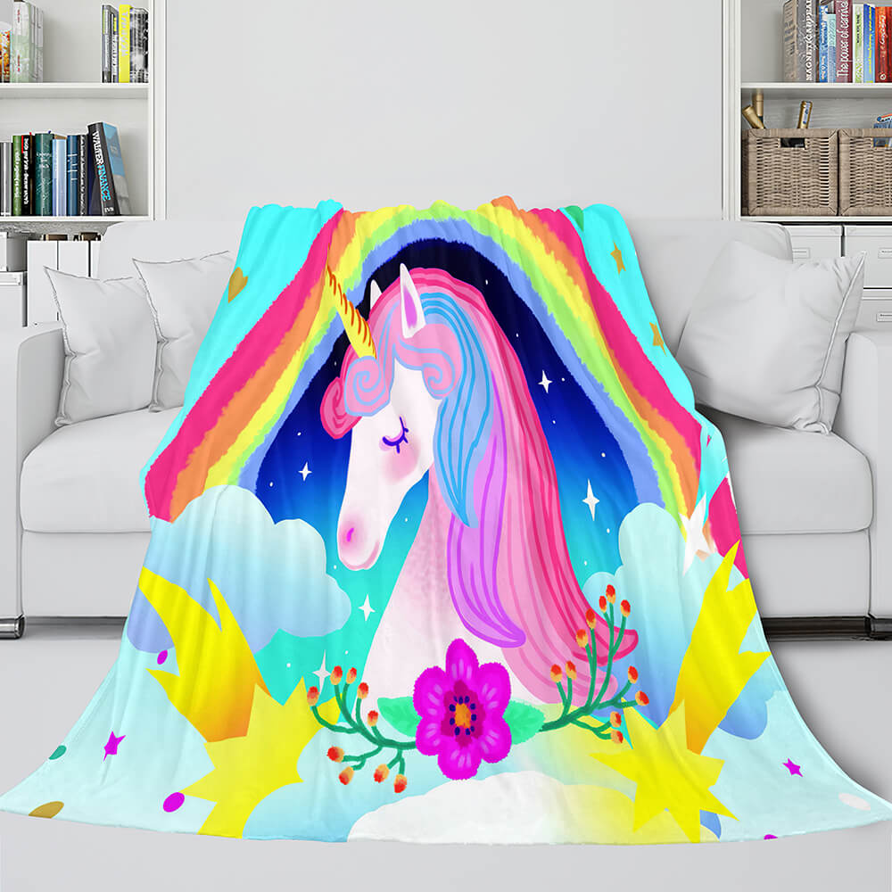 Unicorn 3D Fleece Blanket Flannel Fleece Throw 3D Fleece Blanket Girls Birthday Gift 2618
