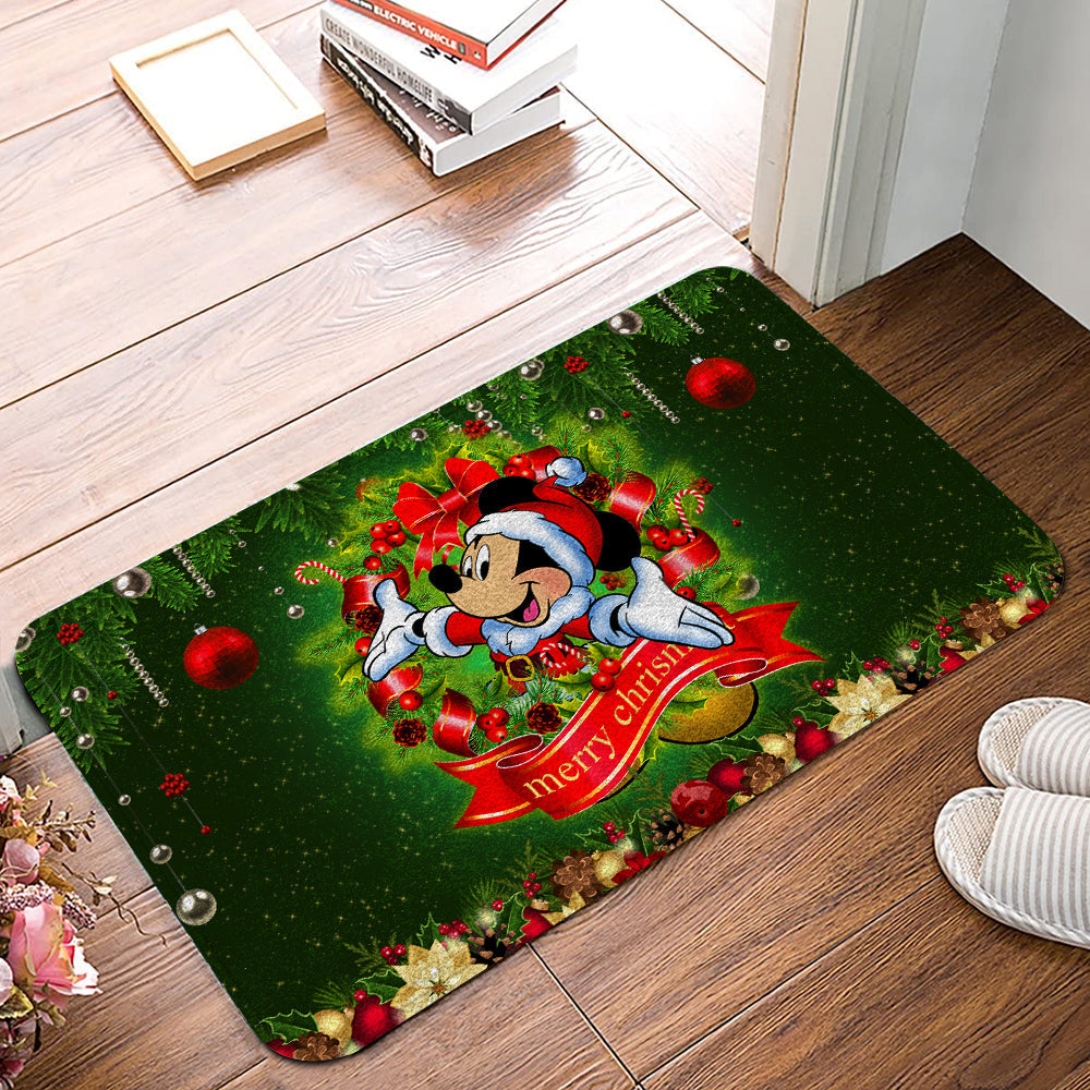 Disney Doormat MK Mouse Merry Christmas Laurel Christmas Doormat Cute Amazing Disney MK Mouse Doormat Mats 2022_8220