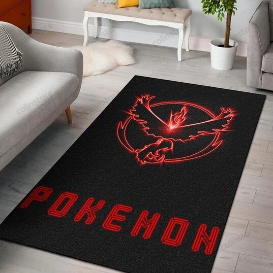 Valor Symbol Red Moltres Relies On Strength Pokemon Area Rug Home Decor