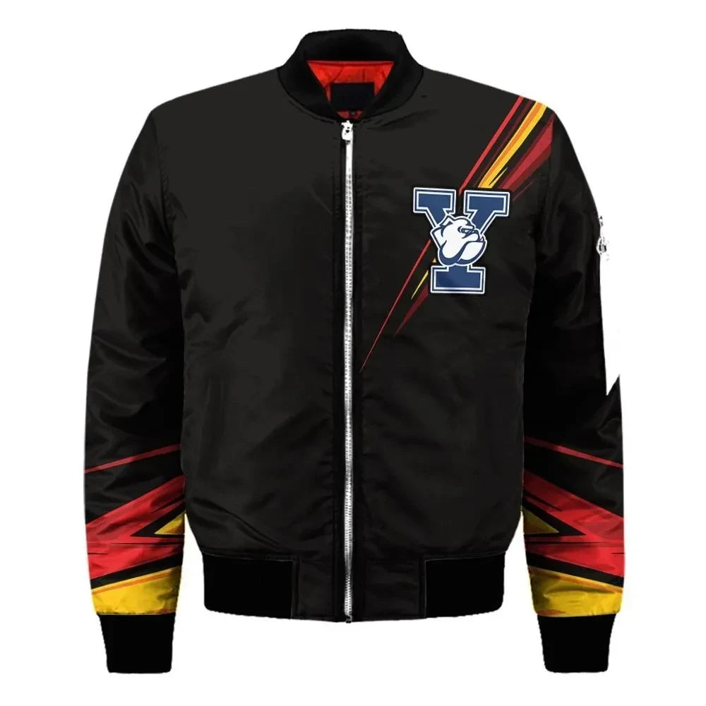 Yale Bulldogs Black 3d Printed Unisex Bomber Jacket