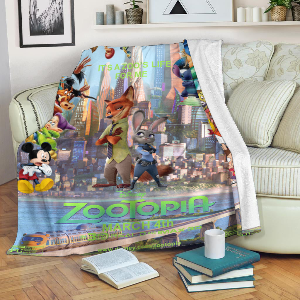 Zootopia Poster 10 3d Full Printing Fleece Blanket