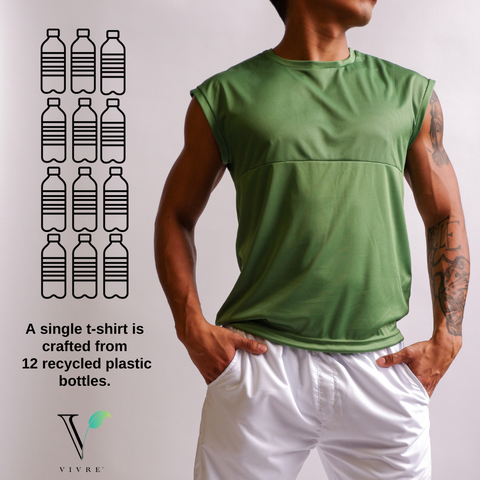 T-shirts crafted from reycled plastic bottles
