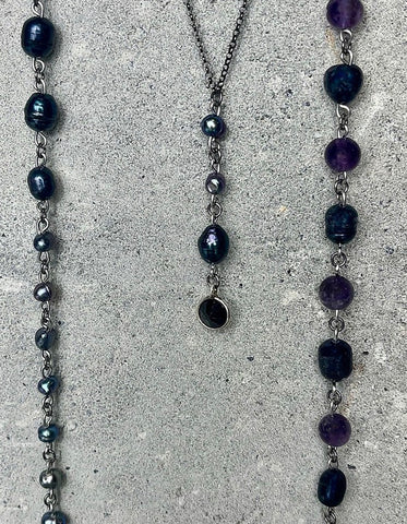 Amethyst and Pearl Necklaces