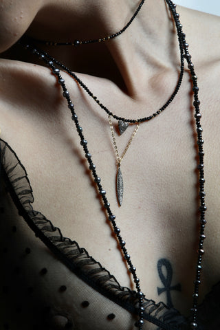 layered black pearl gemstone necklaces