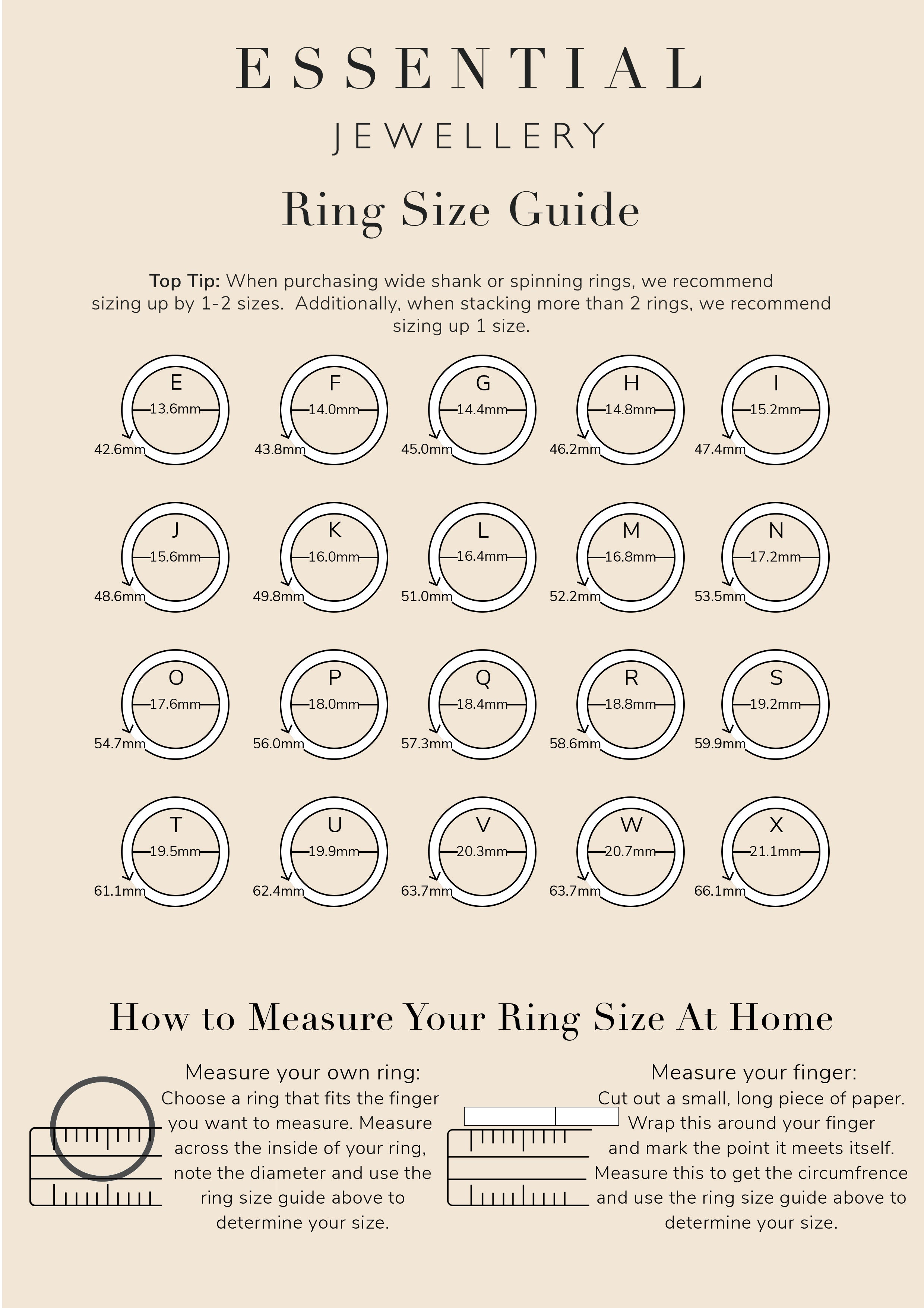 Learn How To Find Your Ring Size With Our Ring Size Chart