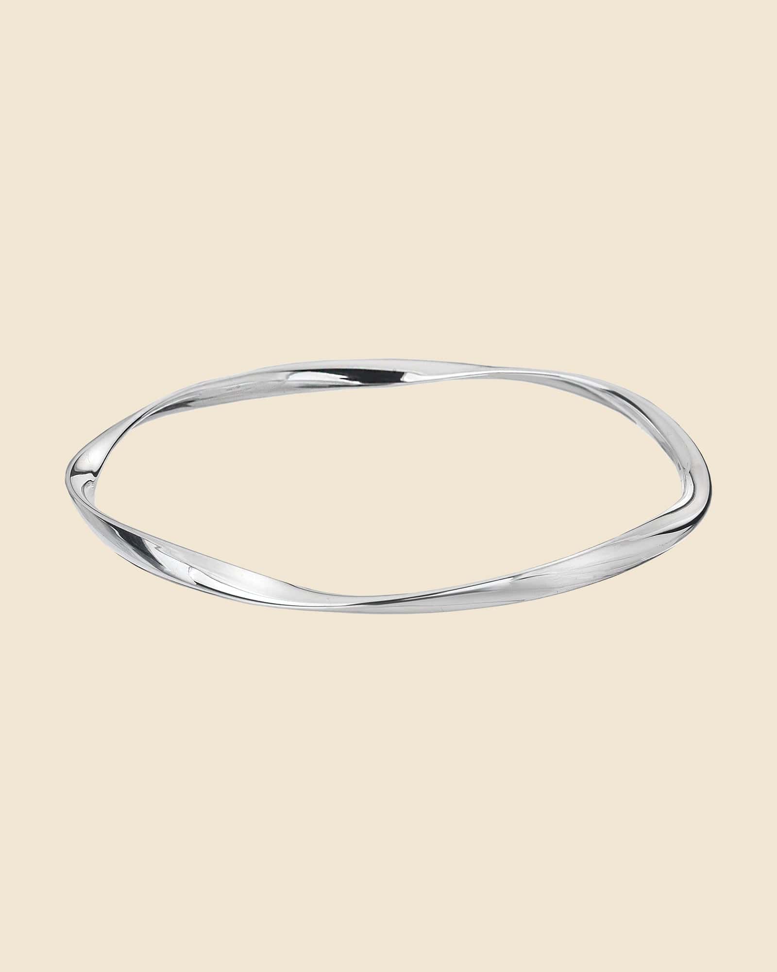 Sterling Silver Ribbon Twist Bangle - Essential Jewellery product image