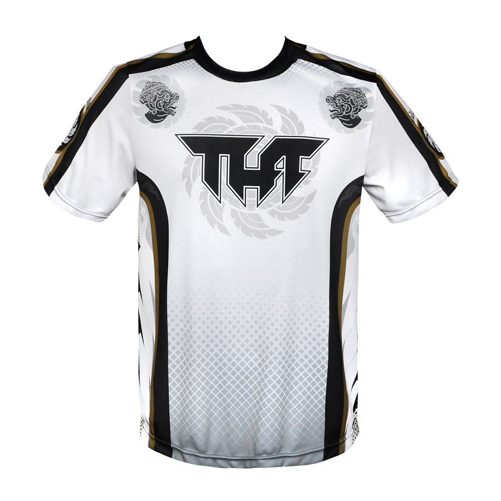 Image of TS008 TUFF T-Shirt White Rowel With Double Hanuman Head