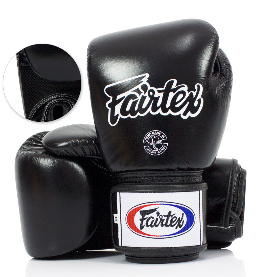 Image of BGV1-B Fairtex Black Breathable Boxing Gloves