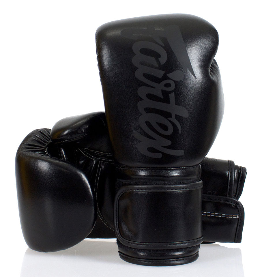 Image of BGV14 Fairtex Solid Black Microfiber Gloves