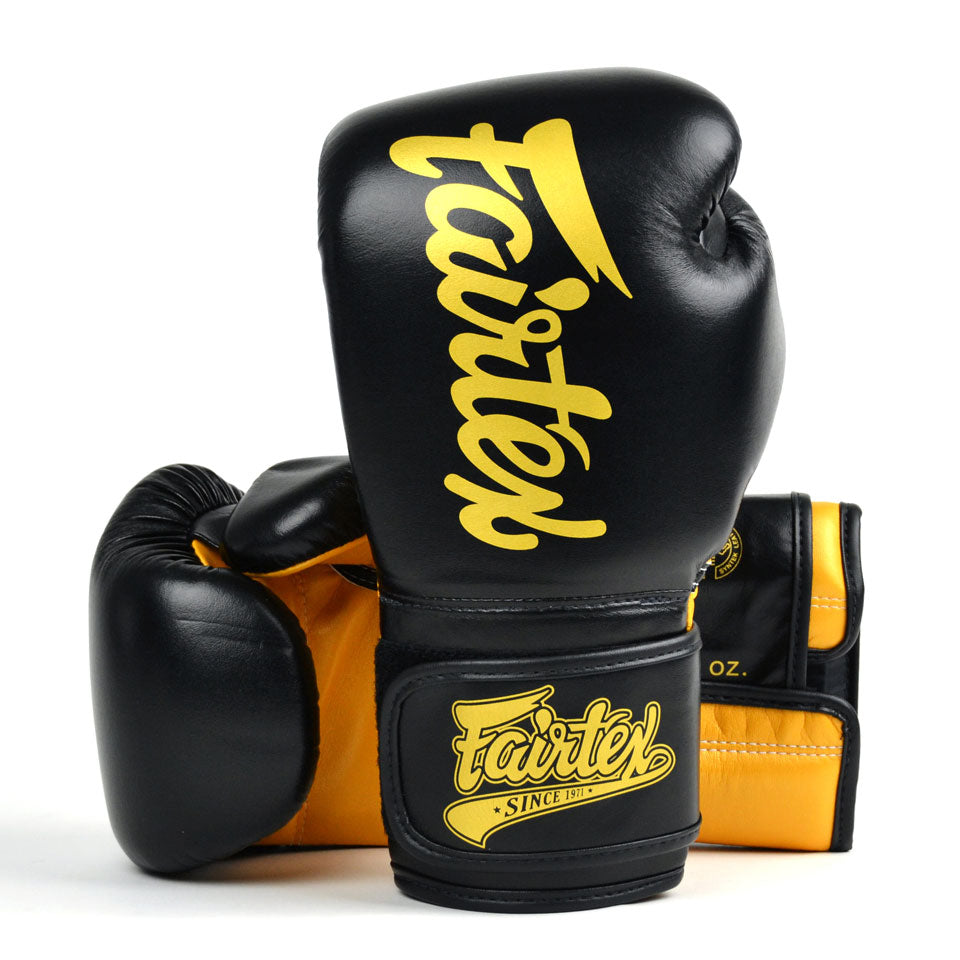 Image of BGV18 Fairtex Black-Gold Super Sparring Gloves