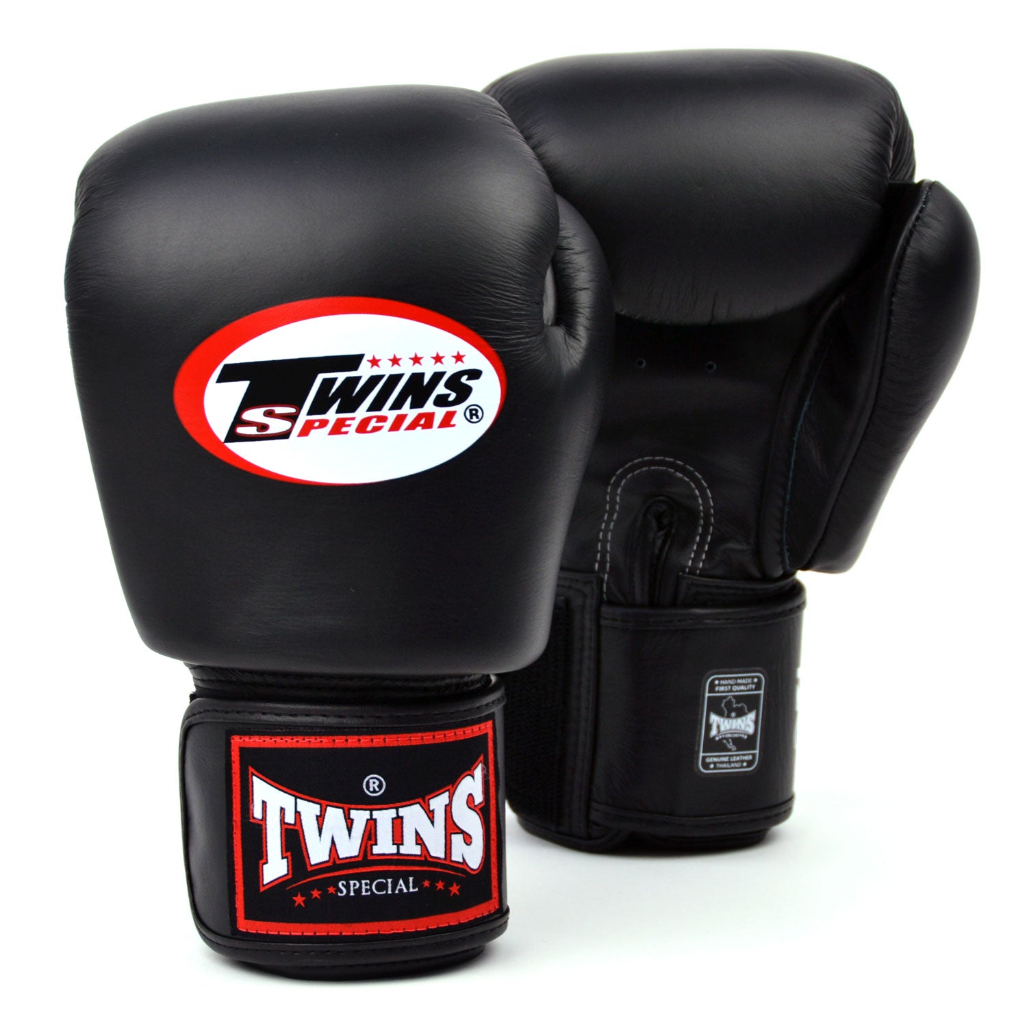 Image of BGVL3 Twins Black Velcro Boxing Gloves