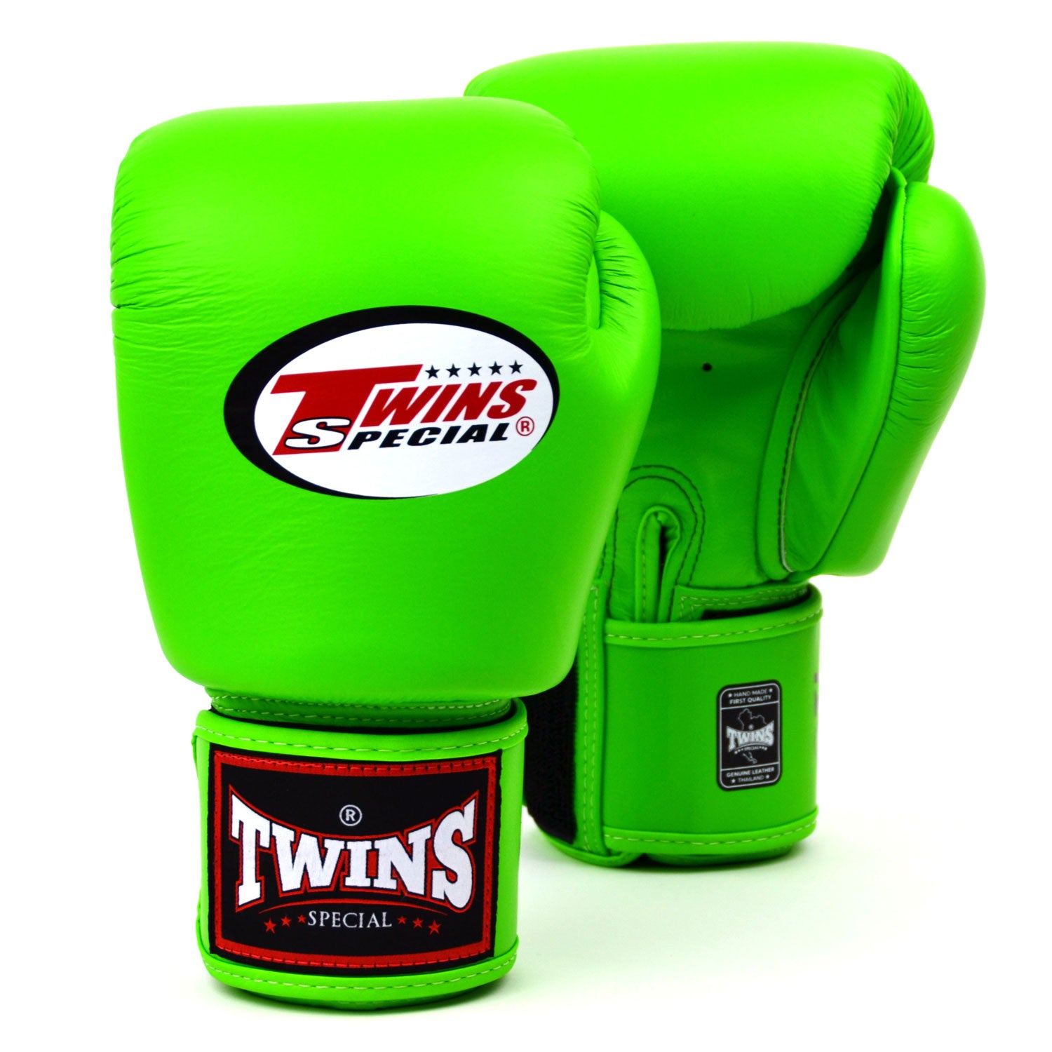 Image of BGVL3 Twins Lime Green Velcro Boxing Gloves