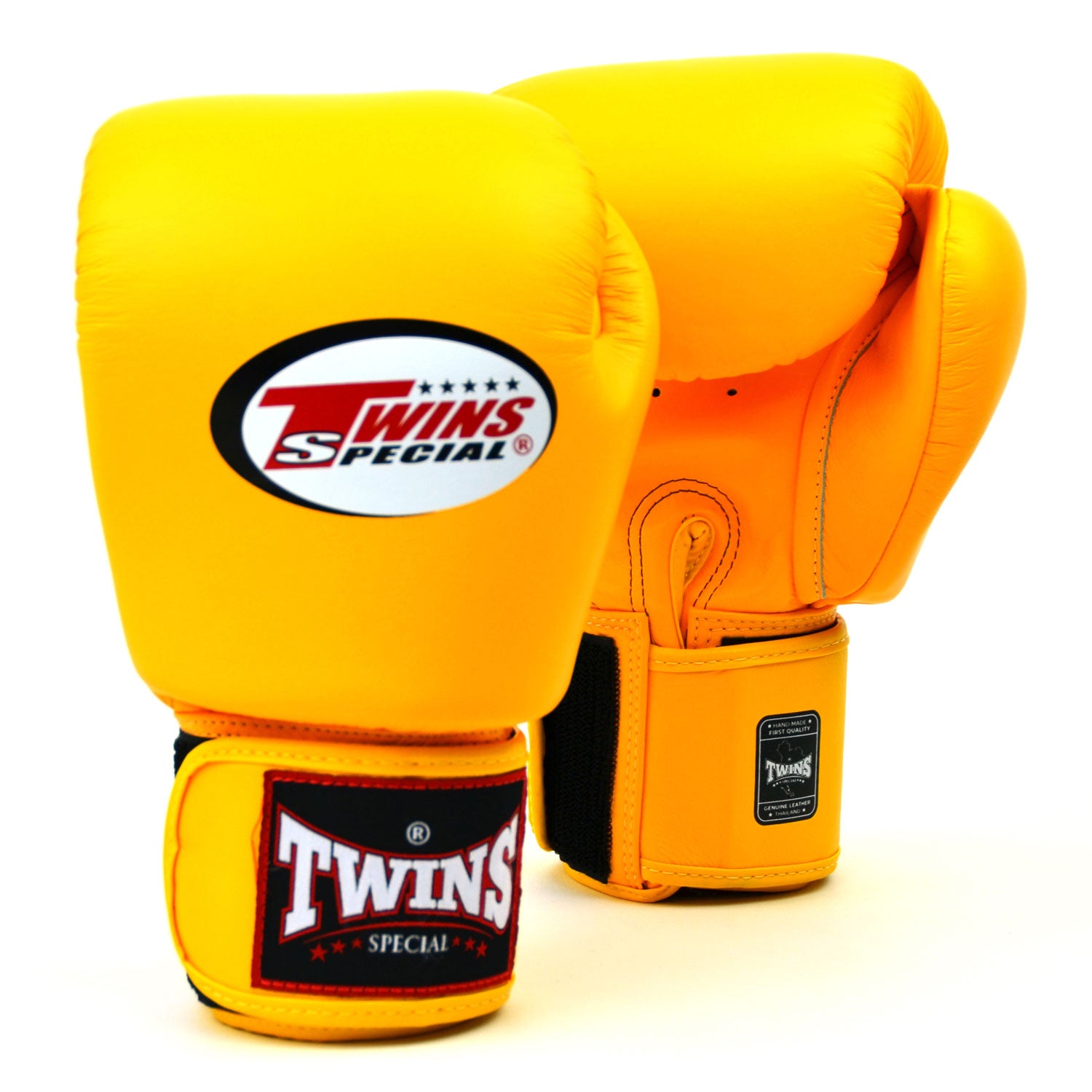 Image of BGVL3 Twins Yellow Velcro Boxing Gloves