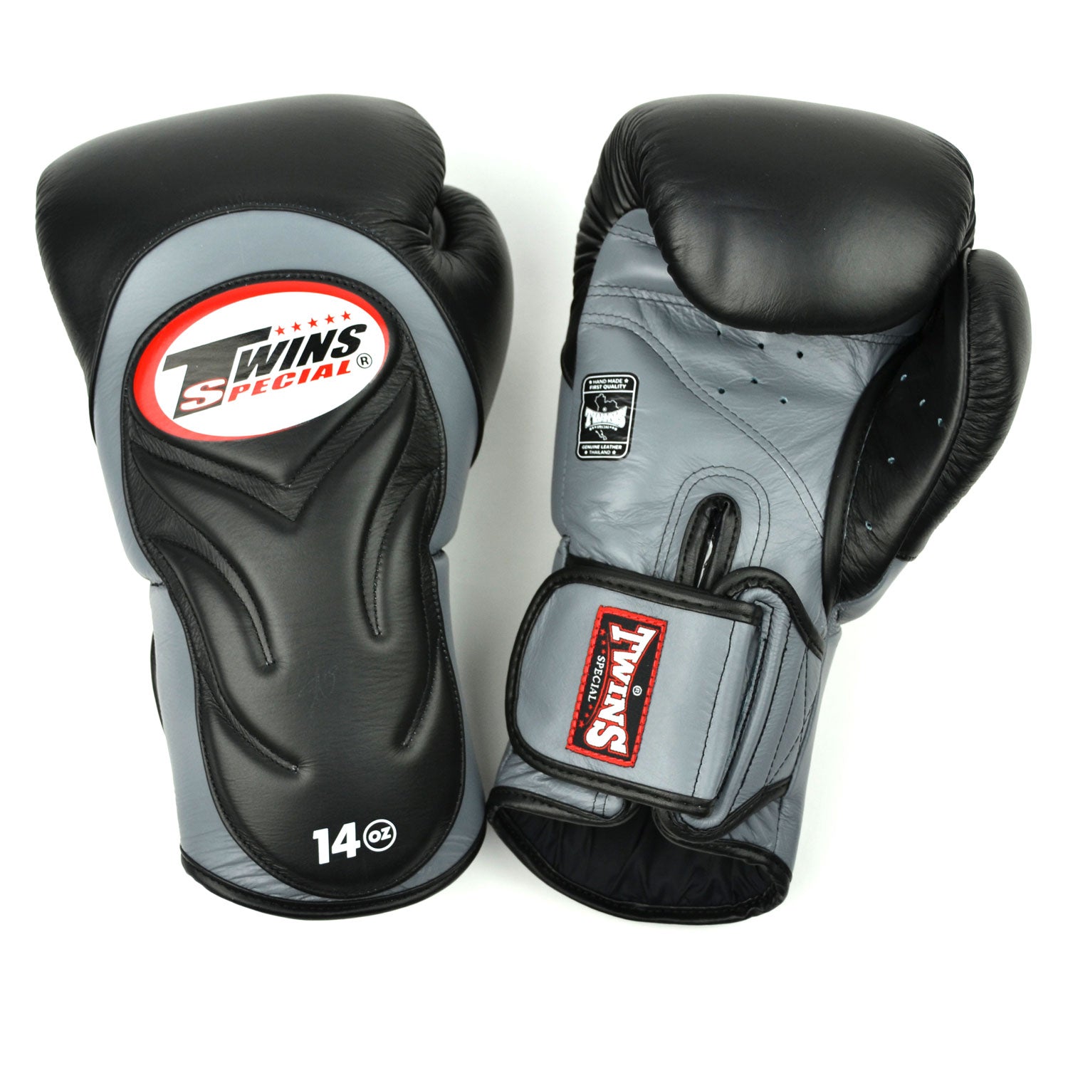 Image of BGVL6 Twins Black-Grey Deluxe Sparring Gloves
