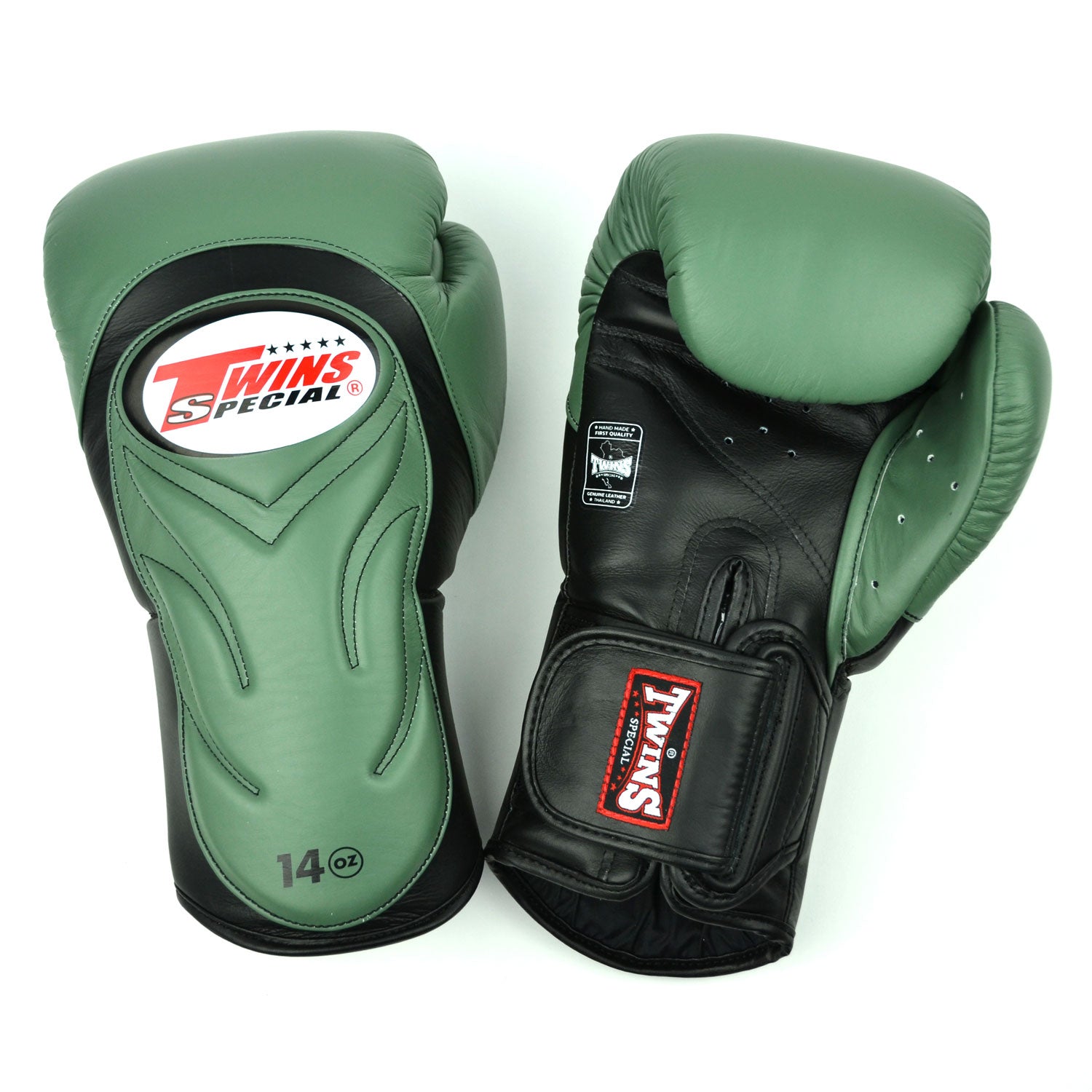 Image of BGVL6 Twins Olive Green-Black Deluxe Sparring Gloves