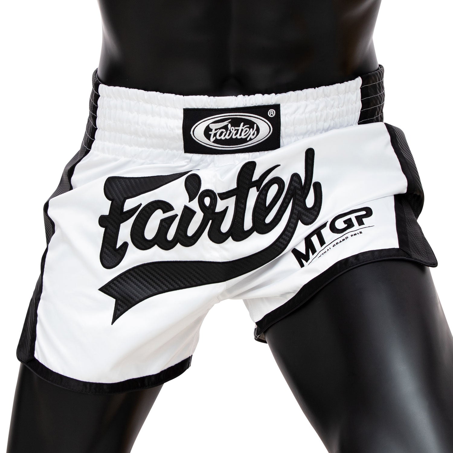 Image of BS Fairtex X MTGP White-Black Muaythai Shorts