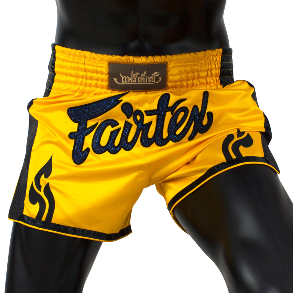 Image of BS1701 Fairtex Yellow Slim Cut Muay Thai Shorts