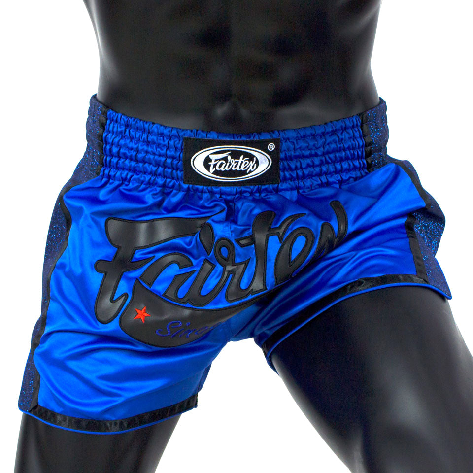 Image of BS1702 Fairtex Royal Blue Slim Cut Muay Thai Shorts