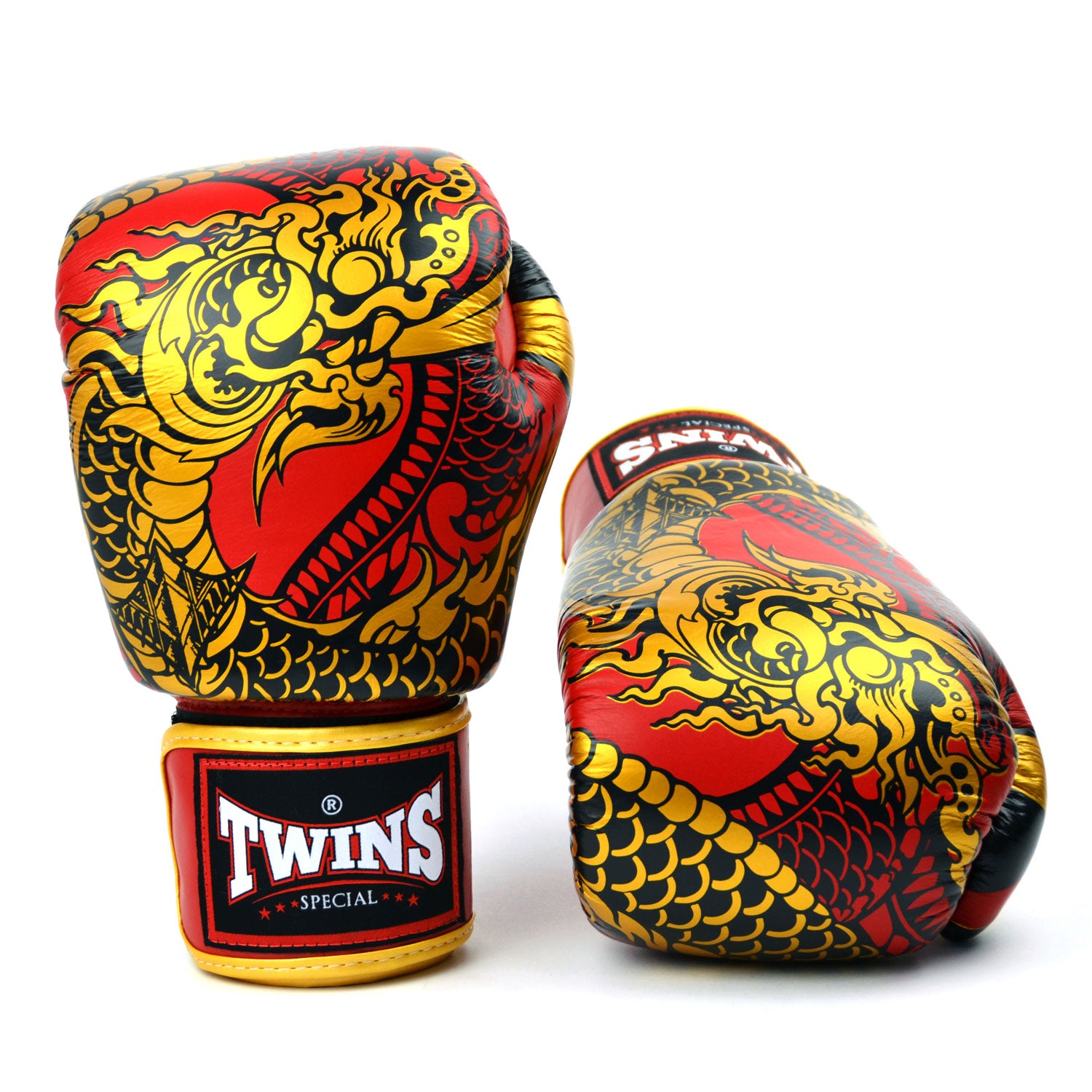 Image of FBGVL3-52 Twins Red-Gold Nagas Boxing Gloves
