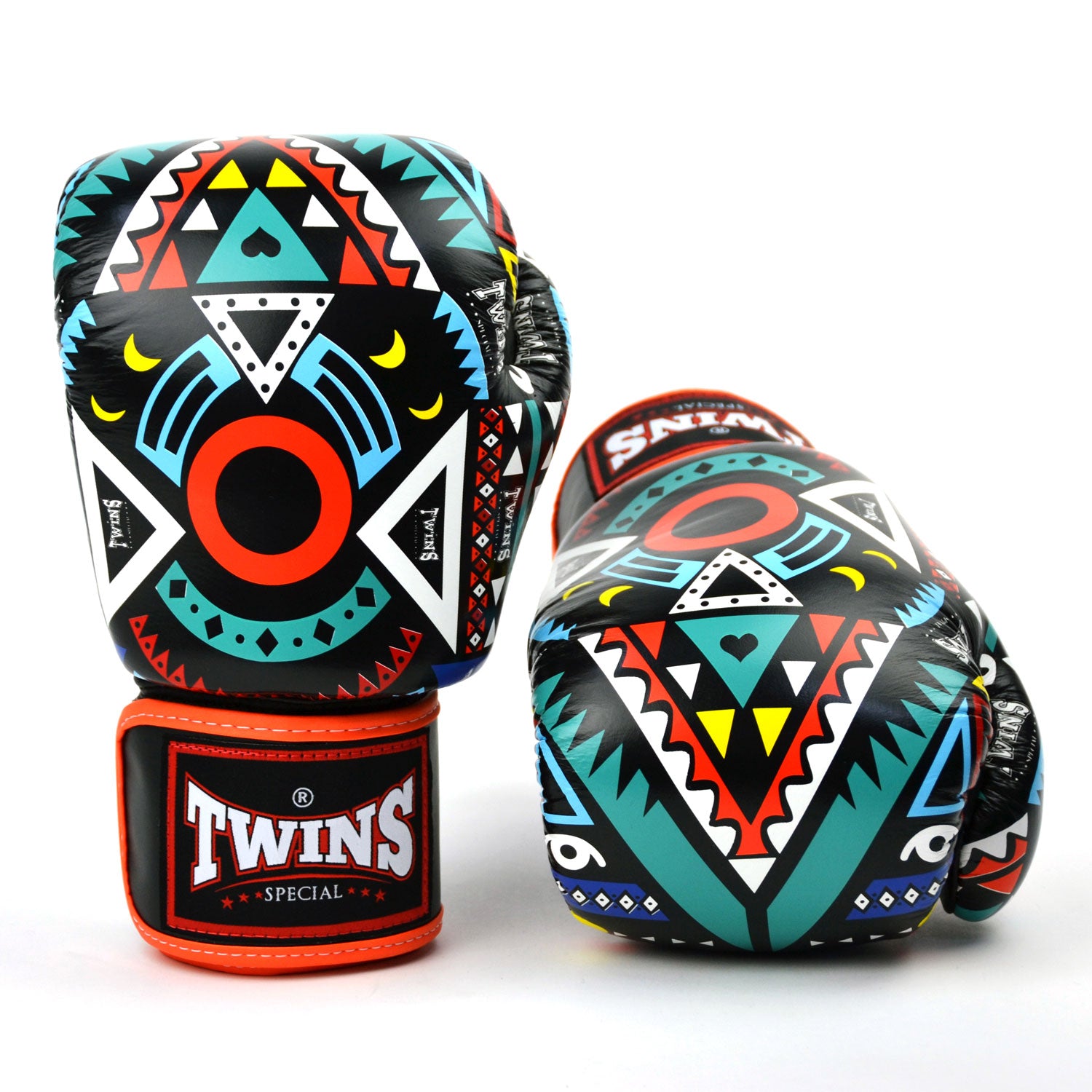 Image of FBGVL3-57 Twins Orange Aztec Boxing Gloves